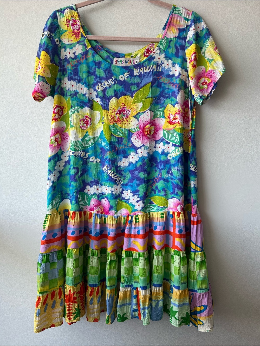 Vintage Jams World "Hattie" Bright Floral Tropical Dress Multicoloured
